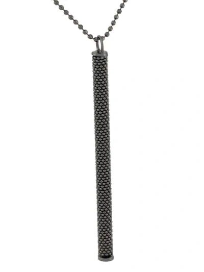Shop Brunello Cucinelli Beaded Pendant Chain Necklace In Silver