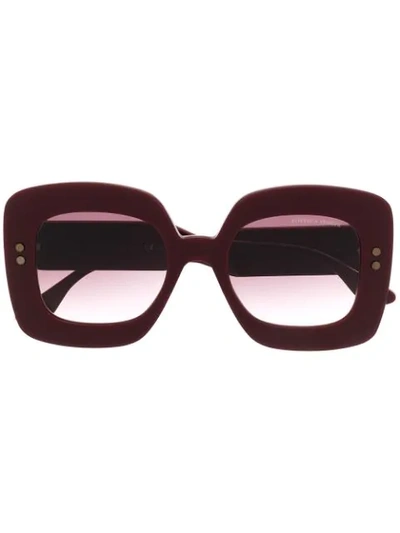 Shop Bottega Veneta Oversized-frame Sunglasses In Red