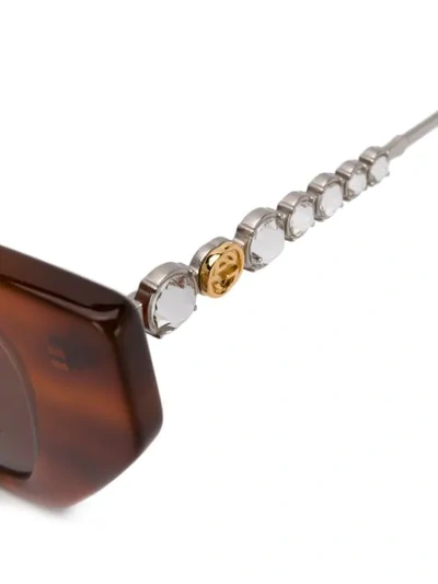 Shop Gucci Cat-eye Crystal-embellished Sunglasses In Brown