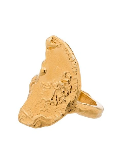 Shop Alighieri 24kt Gold-plated Leone Chapter Ii Ring