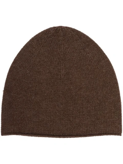 Shop Totême Brown Cashmere Beanie Hat