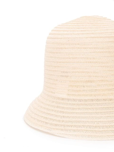 Shop Nina Ricci Woven Effect Sun Hat In Neutrals