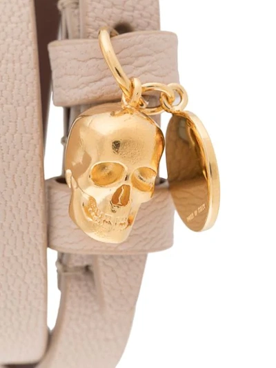 Shop Alexander Mcqueen Skull-charm Wrap-around Bracelet In Neutrals