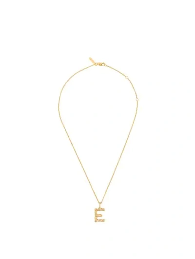 Shop Chloé Letter E Pendant Necklace In Gold