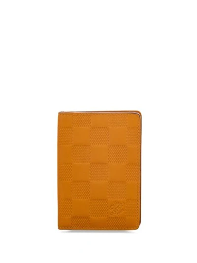 Pre-owned Louis Vuitton 2013  Damier Infini Cardholder In Orange
