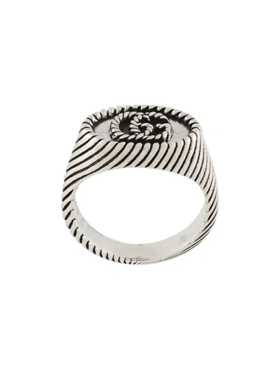 Shop Gucci Double G Ring In Silver