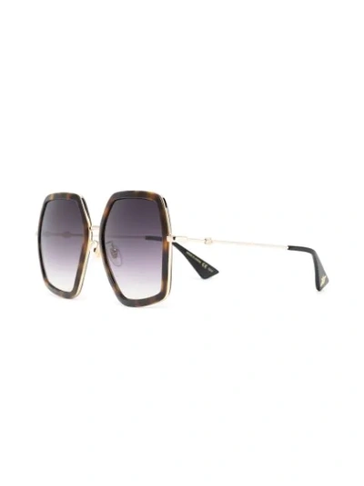 Shop Gucci Oversize-frame Gradient-lens Sunglasses In Brown