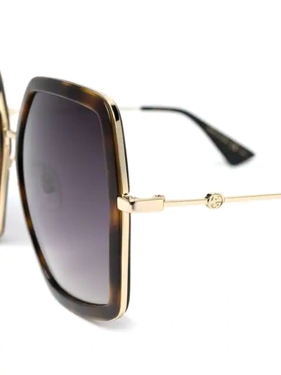 Shop Gucci Oversize-frame Gradient-lens Sunglasses In Brown