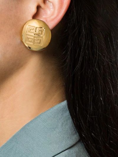 Pre-owned Givenchy 1980s Clip-on Earrings In Gold