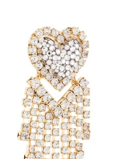 Shop Shourouk Chandelier Heart Earrings In Gold
