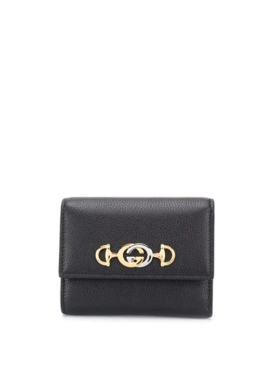 Shop Gucci Zumi Compact Wallet In Black