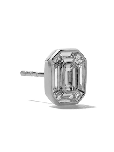 Shop As29 18kt White Gold Mye Illusion Diamond Stud Earrings In Silver