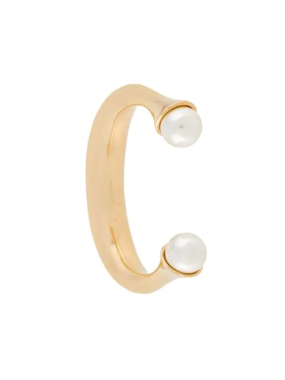 Shop Chloé Darcey Pearl-embellished Bracelet In Gold