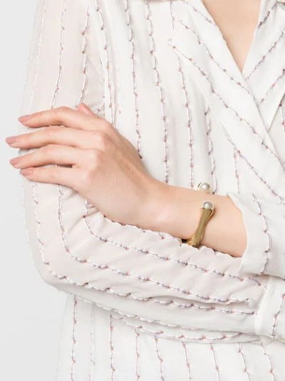 Shop Chloé Darcey Pearl-embellished Bracelet In Gold