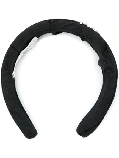 Shop Ruslan Baginskiy Crystal-embellished Branded Headband In Black