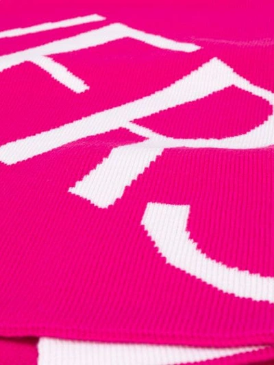 Shop Versace Logo Intarsia Scarf In Pink