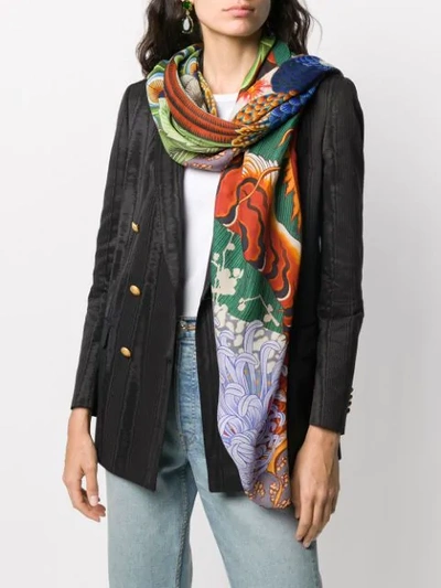 Shop Dsquared2 Zodiac Print Scarf In Green