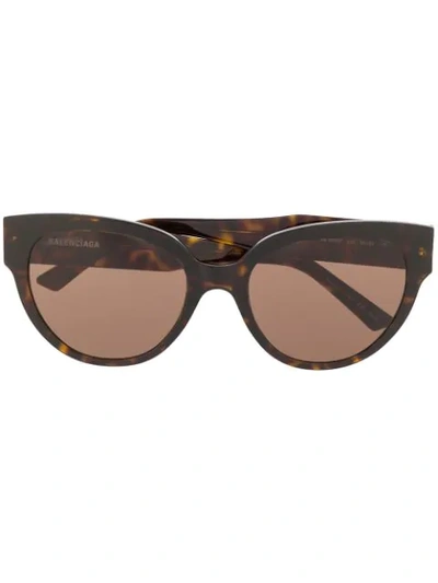 Shop Balenciaga Flat Butterfly Sunglasses In Black