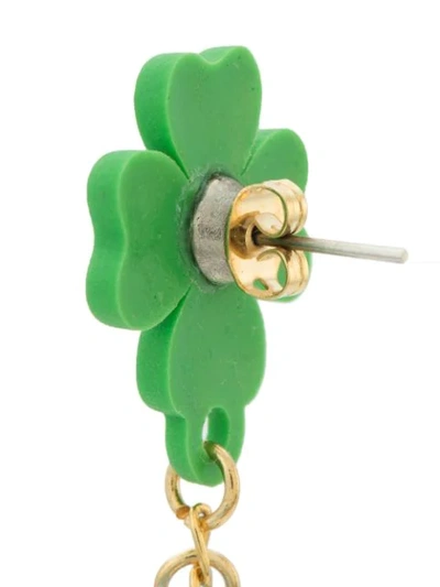 Shop Amir Slama Clover Earrings In Green