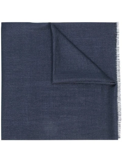 Brunello Cucinelli Frayed-edge Scarf In Blue