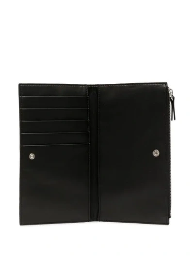 Shop Mm6 Maison Margiela Number-print Contrast-stitching Wallet In Black