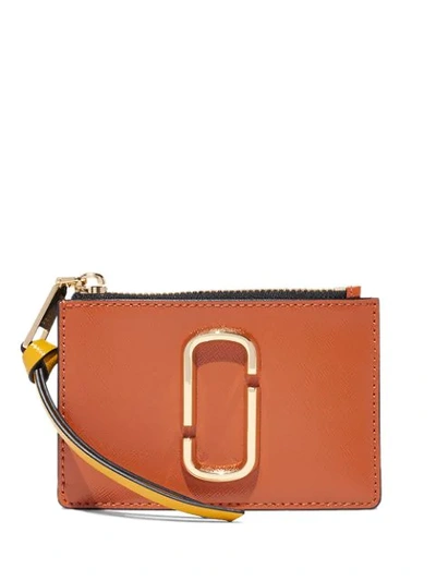 Shop Marc Jacobs The Snapshot Colour-block Wallet In Orange