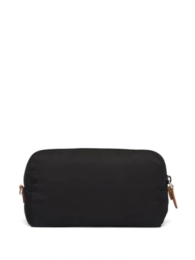 Shop Prada Fabric Cosmetic Pouch In Black