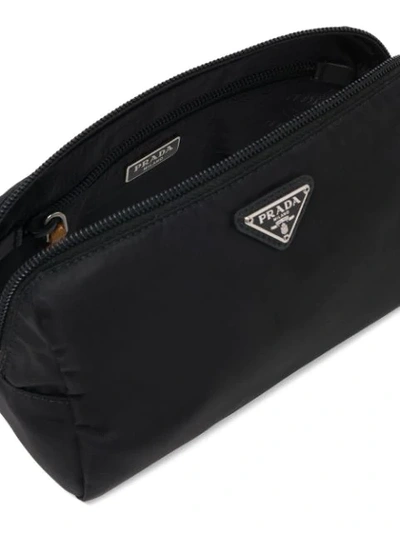 Shop Prada Fabric Cosmetic Pouch In Black