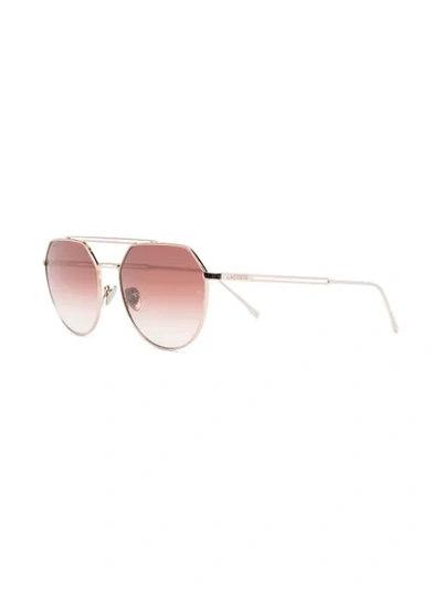 Shop Lacoste Aviator Sunglasses In Gold