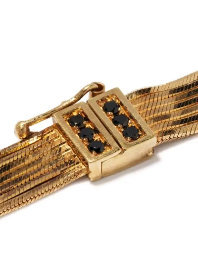 Shop Iosselliani 18kt Yellow Gold Black Diamond Bracelet
