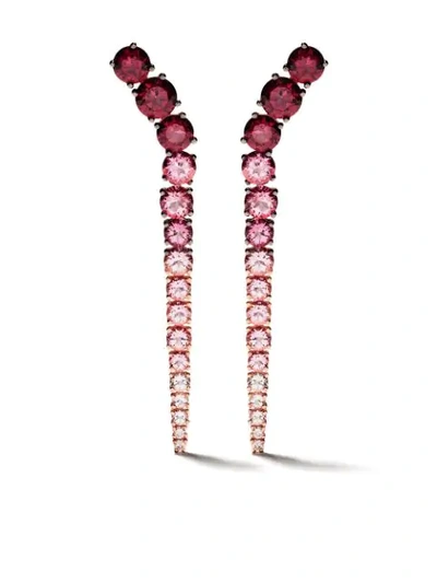 Shop Brumani 18kt Rose Gold Diamond Yara Earrings In Rose Gold And Pink