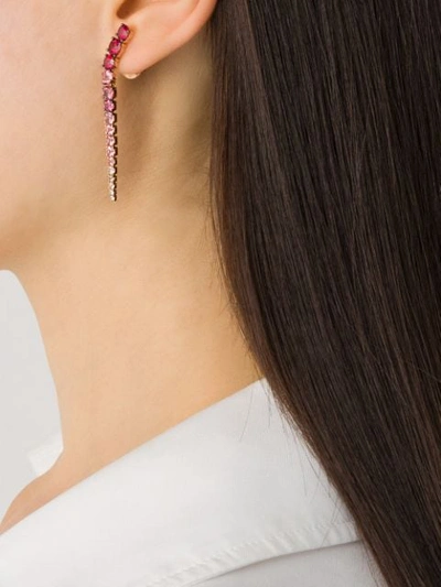 Shop Brumani 18kt Rose Gold Diamond Yara Earrings In Rose Gold And Pink