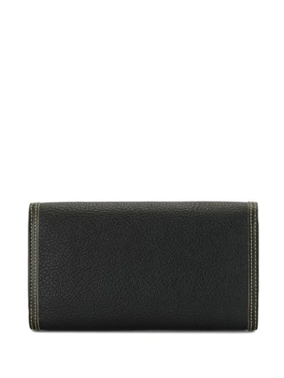 Pre-owned Louis Vuitton 2004  Contrast Stitch Wallet In Black