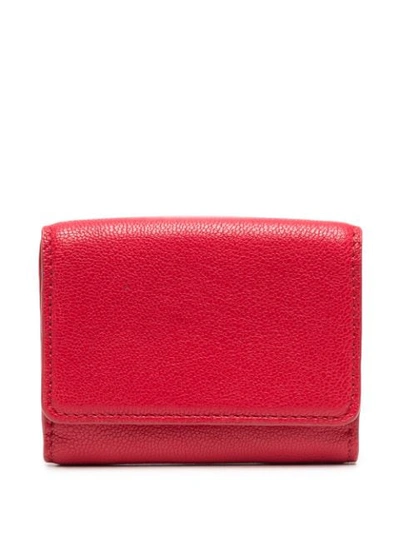 Shop See By Chloé Pebbled Leather Wallet In Red