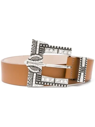 B-low The Belt Embellished Leather Belt In Brown