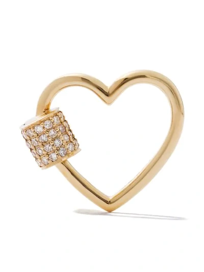 Shop As29 18k Yellow Gold Diamond Heart Carabiner