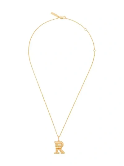 Shop Chloé Letter R Pendant Necklace In Gold
