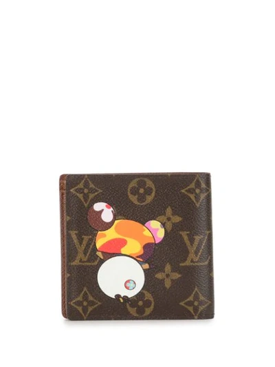 Pre-owned Louis Vuitton X Takashi Murakami 2004  Panda Monogram Wallet In Brown