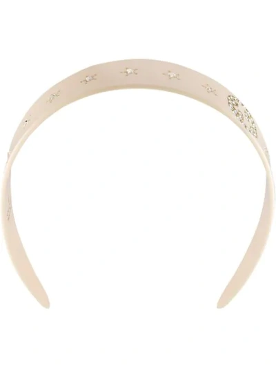 Shop Gucci Crystal Interlocking G Headband In Pink