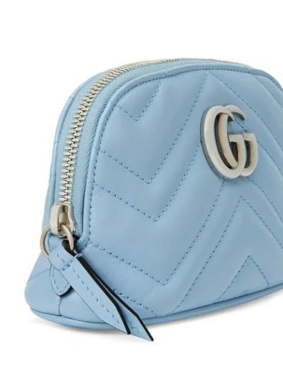 Shop Gucci Gg Marmont Makeup Bag In Blue