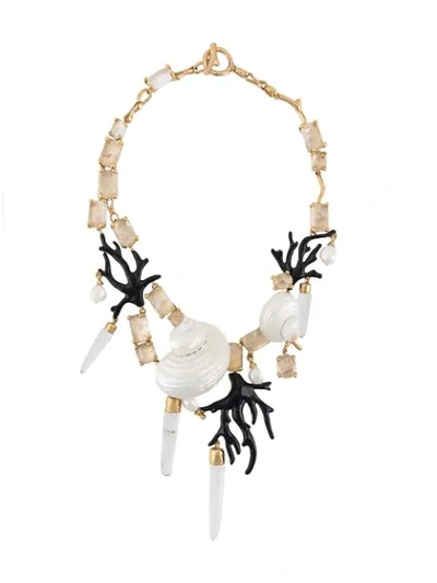 Shop Goossens Tribute Shell Necklace In Gold