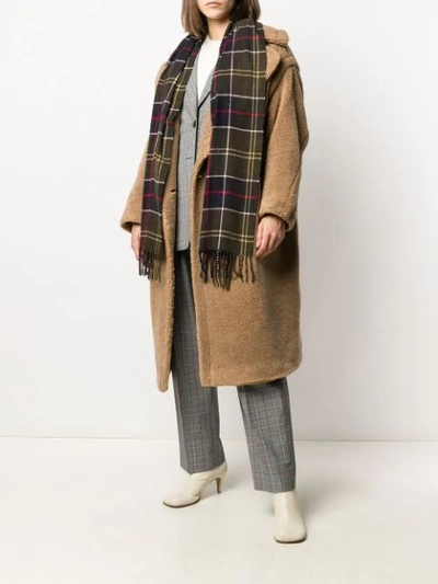 Barbour Check Print Scarf And Gloves Set In Green