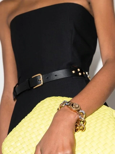 Shop Versace Chain-link Medusa Detail Bracelet In Gold