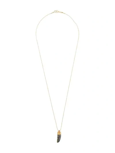 Shop Isabel Marant Buffalo Horn Pendant Necklace In Gold