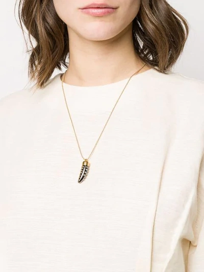 Shop Isabel Marant Buffalo Horn Pendant Necklace In Gold