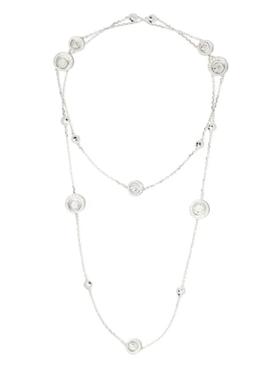 Shop David Morris 18kt White Gold Diamond Rose Cut Forever Sautoir Necklace