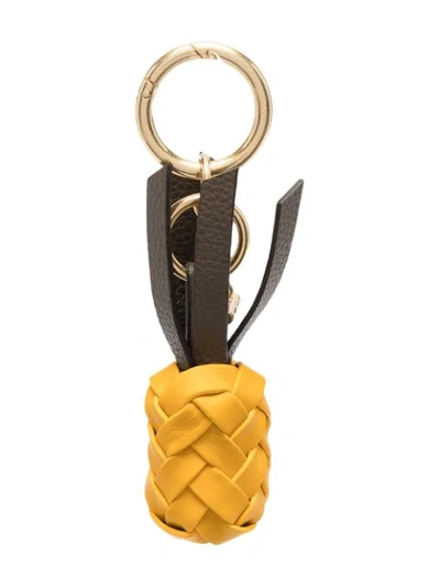 Shop See By Chloé Woven Pineapple Keyring In Yellow