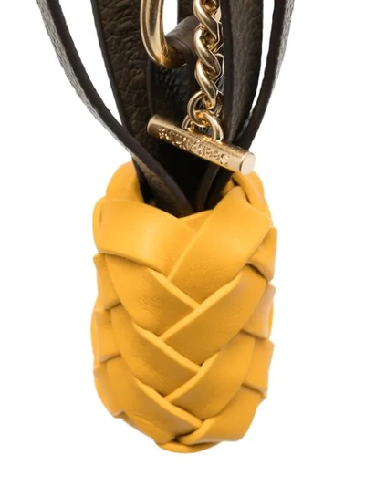 Shop See By Chloé Woven Pineapple Keyring In Yellow