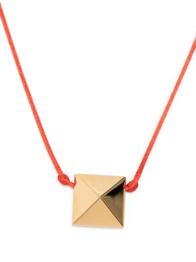 Shop Valentino Rockstud Pendant Rope Necklace In Gold