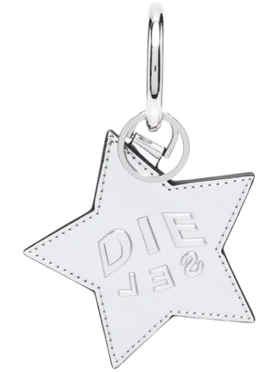 Shop Diesel Metallic Star Keyring In Pink